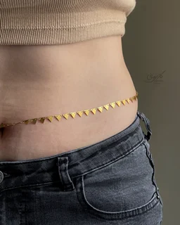 زنجیر کمر مینیمال مثلثی طلایی