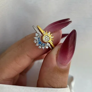 انگشتر ست نگین دار ماه خورشید