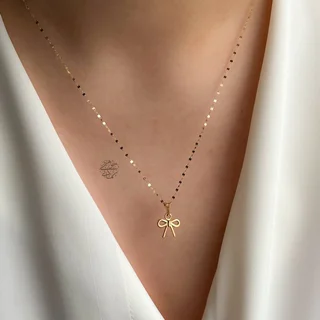 آویز پاپیون فانتزی طلا (کد۲)