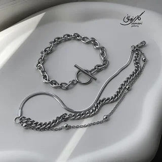 دستبند چندتایی استیل قفل t